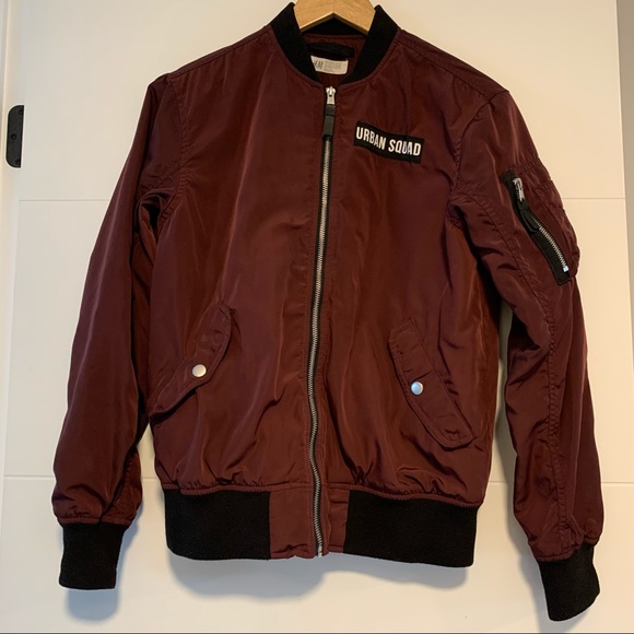 H&M | Burgundy Bomber-style Jacket - Picture 2 of 10